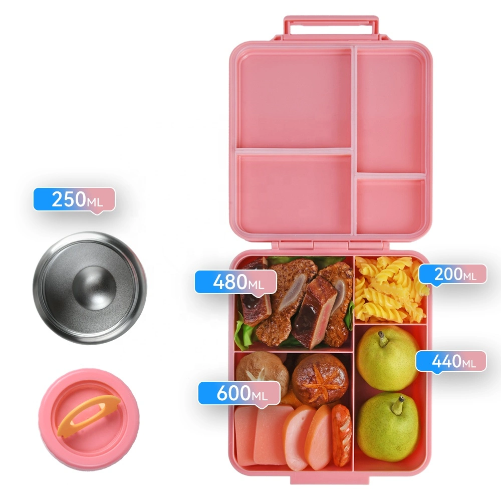 Aohea Fruit Food Box Microwave Lunch Box with Fork and Spoon Picnic Fresh Lunch Box