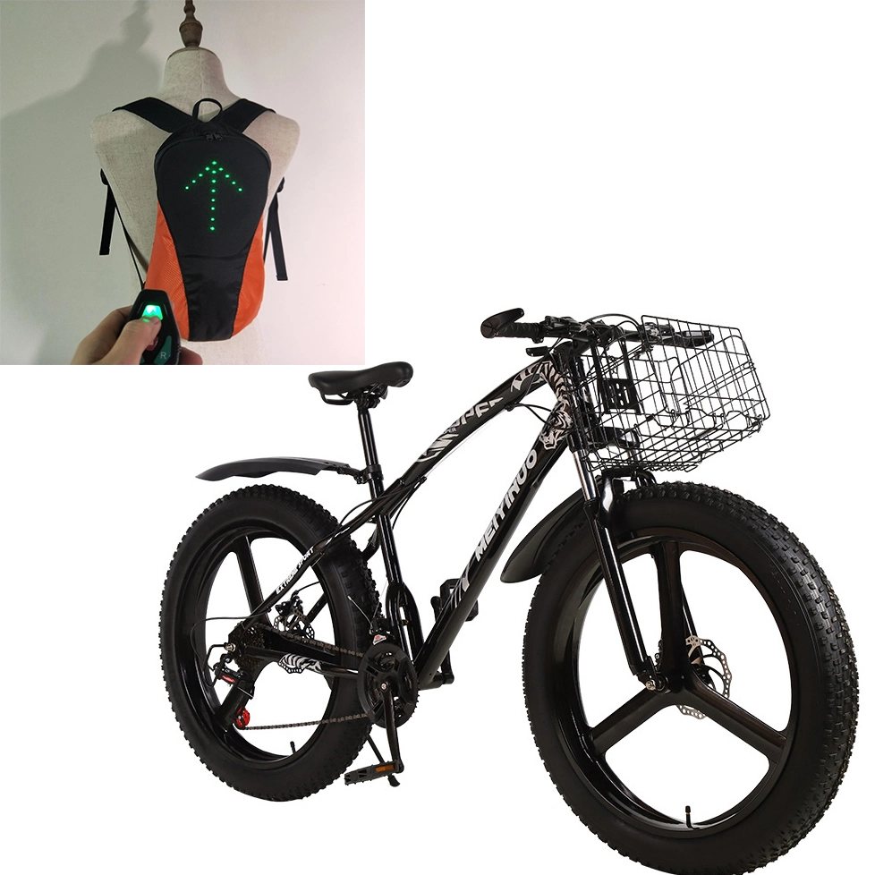 Usine Vente en gros Mountain Bike Fat tire Snow Bike 20/26 pouces Vélo de neige avec vélo à pneu gras 4.0 avec éclairage LED Sac à dos