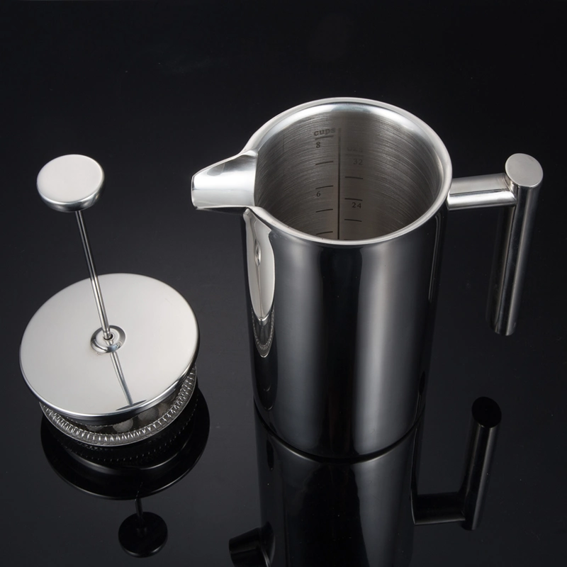 1L Camping Travel Portable Stainless Steel French Press Coffee Maker Pot Set