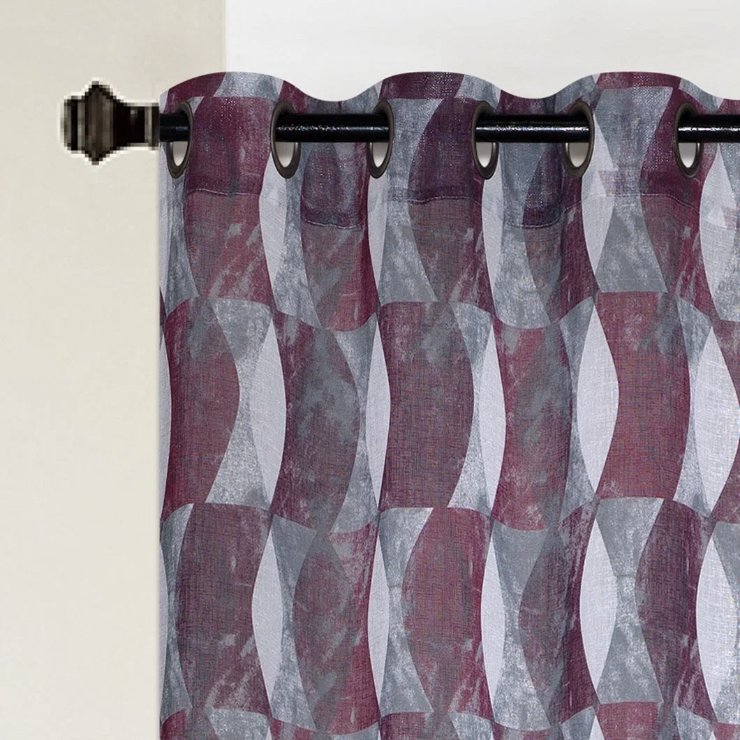 American Style Selling Fine Bedroom Geometric Printing Thermal Blackout Ready Made Curtains Online