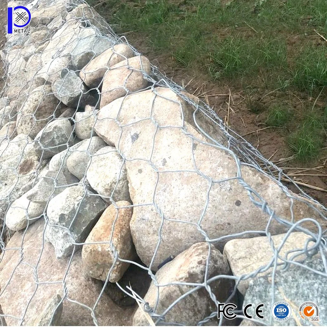 El enrejado metálico hexagonal Pengxian China fabricantes 2.7mm/3,0 mm de diámetro de 3,2 mm/80x100mm Gabion malla de alambre recubierto de PVC se utiliza para paredes Gabion residencial