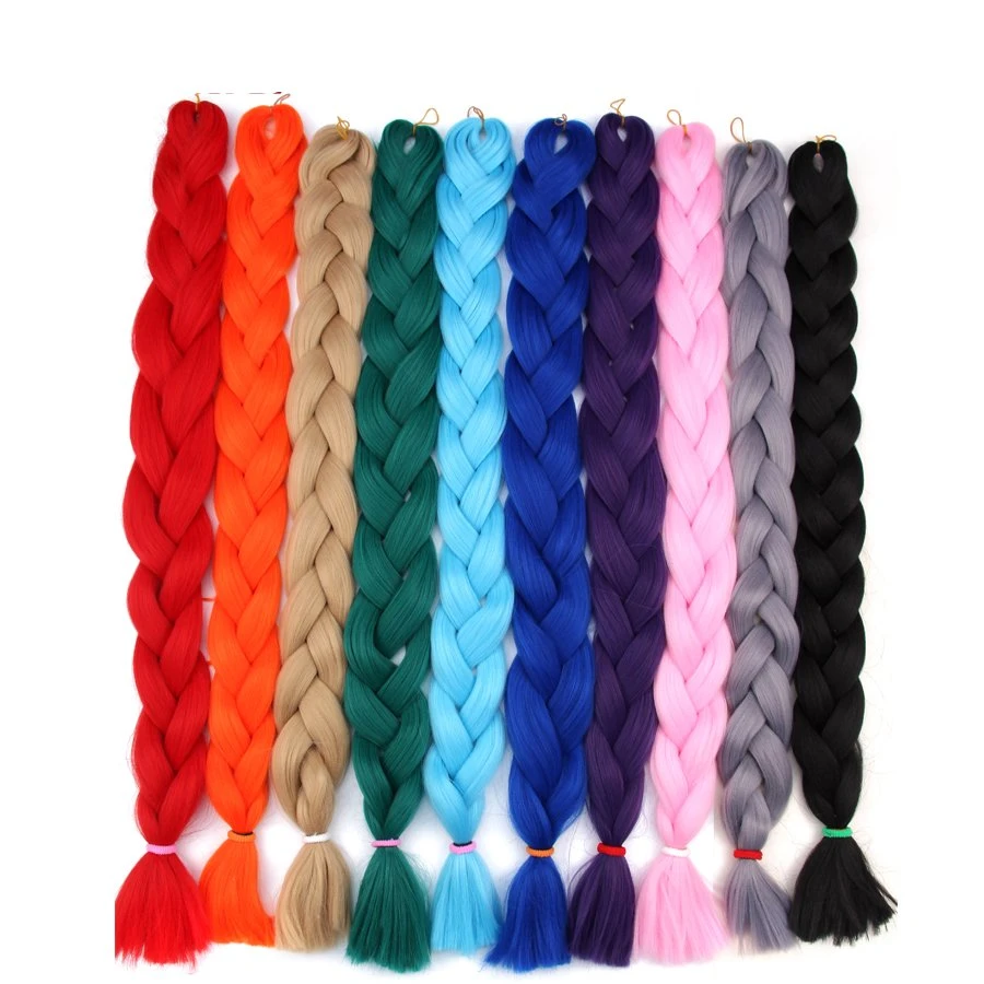 Jumbo Braid Hair 82 Inch 165 G Crotchet Braids Pure Color Synthetic Braiding Hair Black Blond Pink Purple