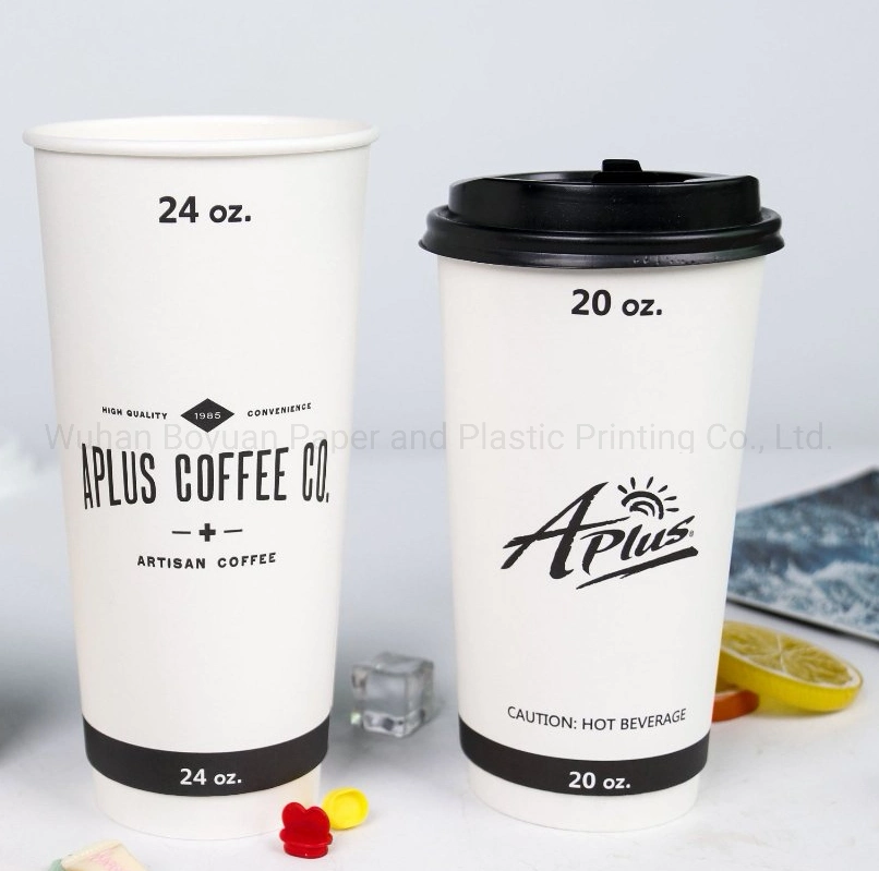 Custom Logo Printing Disposable Double Wall/ Hollowed Paper Cups for Hot Beverage