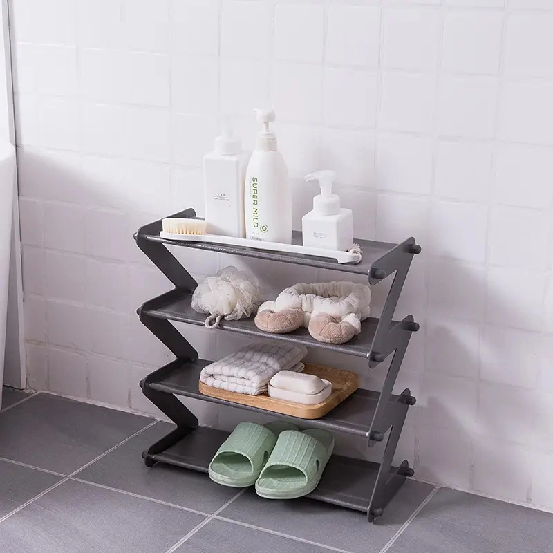 Luxury Holder Shelf Stand Plastic Z Shape Foldable Storage Organizer Shoe Rack