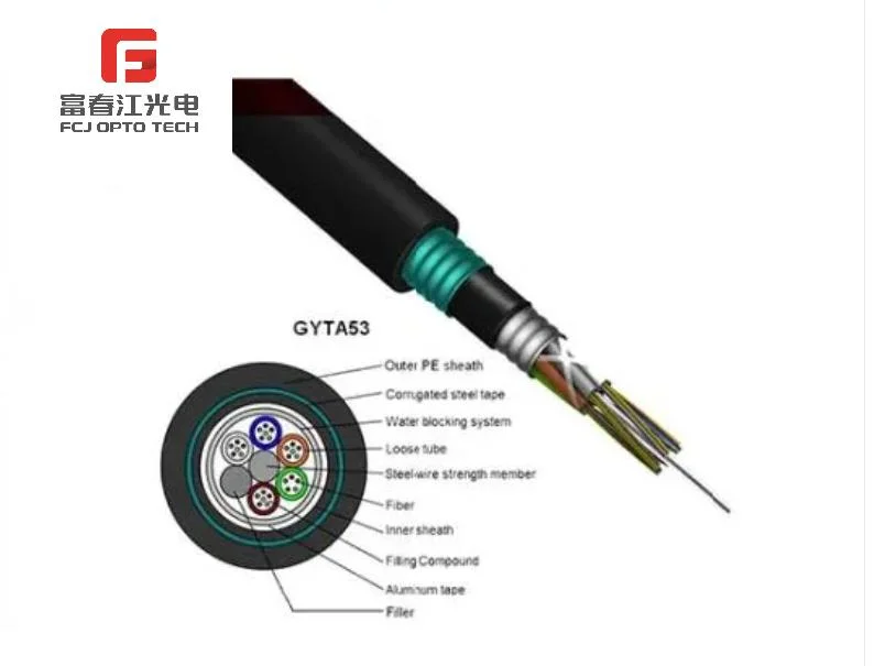 مصنع Fcj دفن FTH كابل بصري سلك GYTA 96 قلب للاتصال