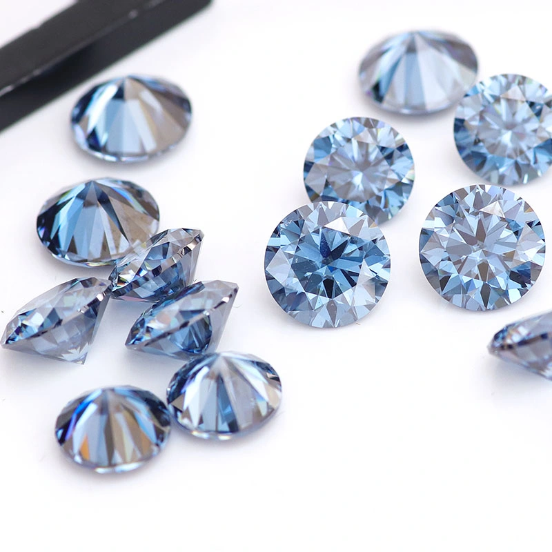 2022 Nouveau Hot Sale Custom 2 Carat brillant rond bleu foncé Moissanite lâche les diamants pour la fabrication de bijoux