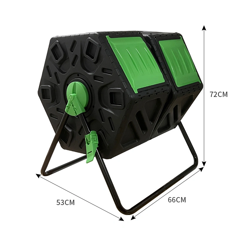 120L ventilation portes coulissantes cadre métallique pivotant tambour de compost Ci20236