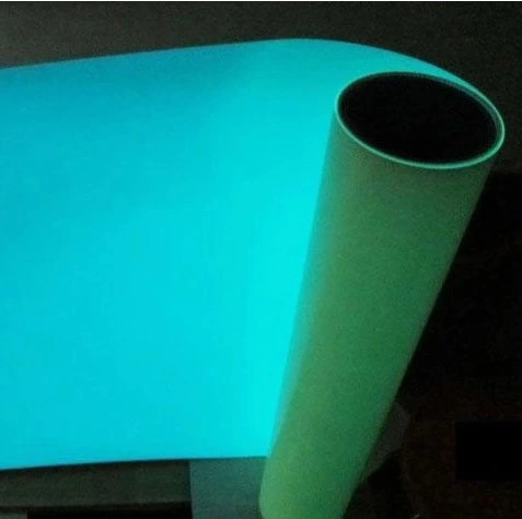 (50cmx25M/Rollo) brillan en la oscuridad de la película de vinilo Flex PU Camiseta plancha sobre vinilo con Plotter de aletas de la película de vinilo de transferencia de calor