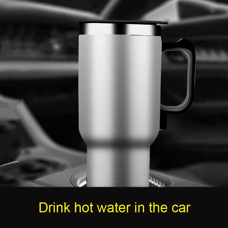 Stainless Steel DC 12V Electric Car Vehicle Heating Kettle Tumbler Cup Mug