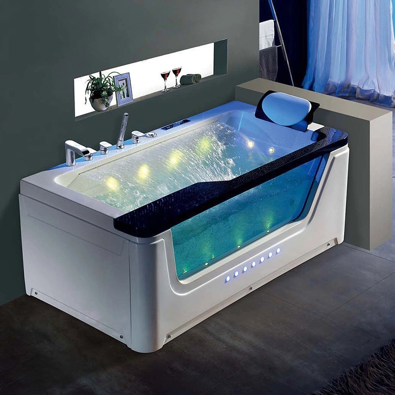 Modern Acrylic Jakuzzi Indoor Bathtub Hydromassage Surfing Whirlpool Waterfall SPA Bathtub for Bathroom