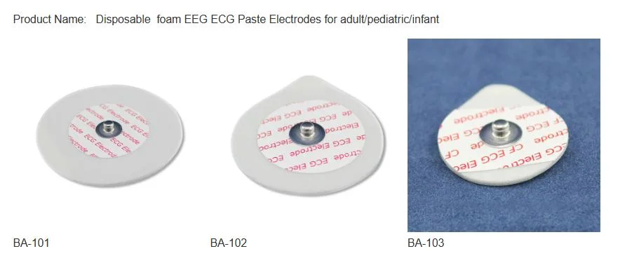 1.31.0241-10 inalámbrica seco pecho electrodos de ECG de adulto desechables con forma redonda