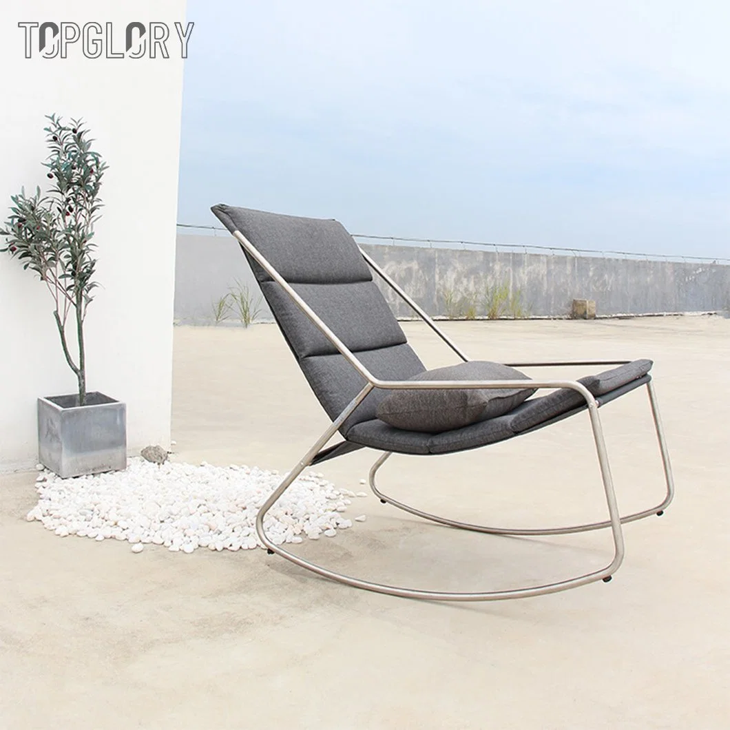 Nuevo diseño de tubo de acero inoxidable serie Textilene ocio al aire libre muebles Tumbonas Chaise