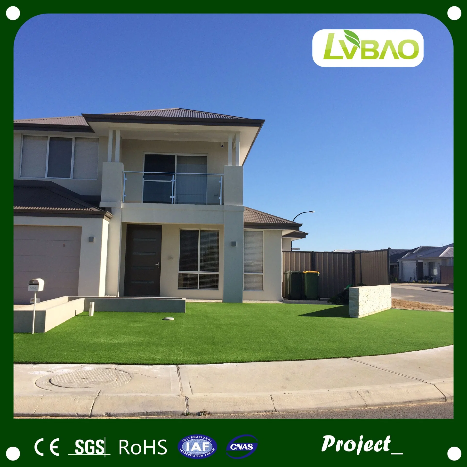 LVBAO Sports Non-Filled PE Synthetic Durable Grass Anti-Fire UV-Resistance Artificial grass