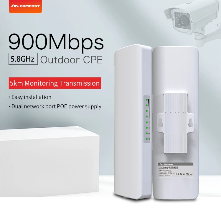 Hot Sale Comfast CF-E313AC 900Mbit/s sans fil 5.8GHz Outdoor CPE 10km Pont WiFi