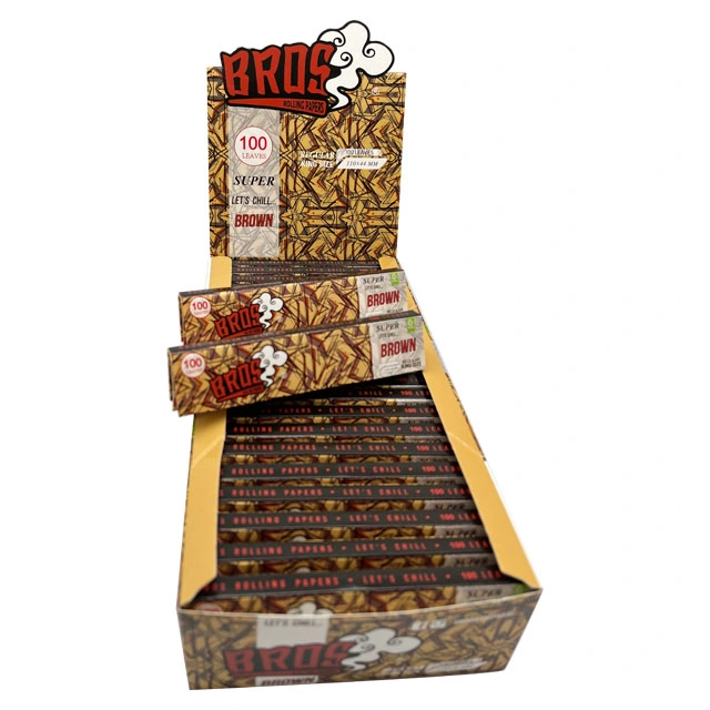 Dragon Rolling Papers Brown Papers 100 يترك شعار مخصص غير مبيض ورق لملحقات السجائر