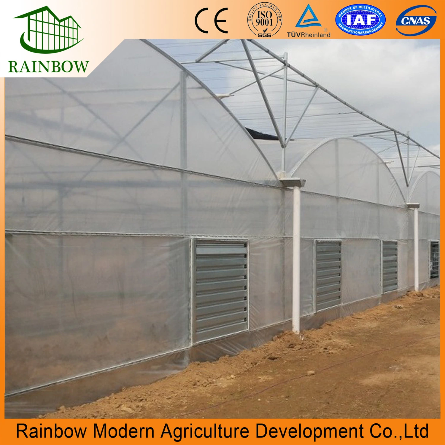 Modern Design PE Film Multi-Span Greenhouse