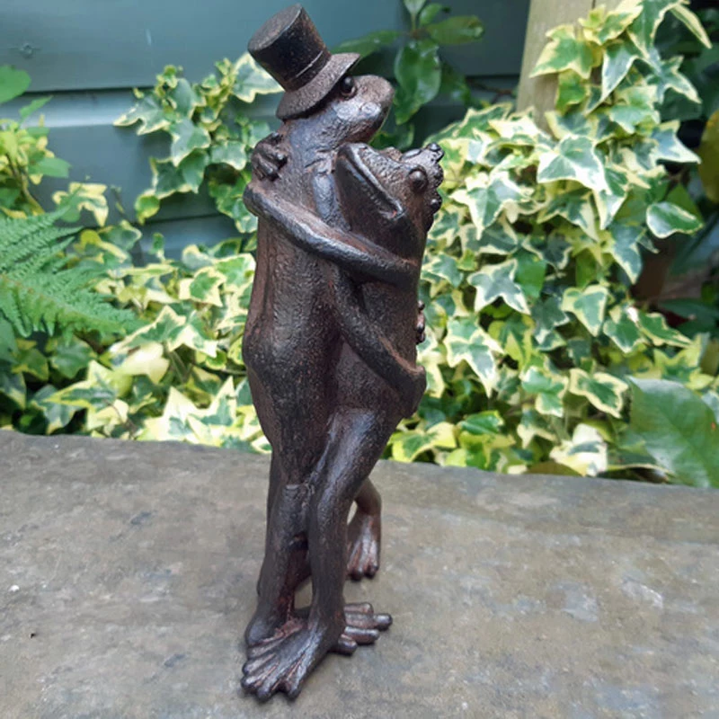 Hogar decoración Tamaño Grande adorable Bronce abrazando Frogs Escultura Bronce Estatua de la rana