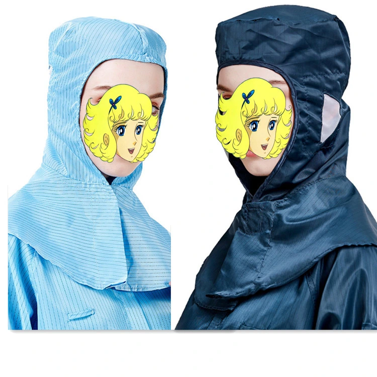 Farbige Reinraum Industrie atmungsaktive Maske ESD Anti-Static Shawl Cap für Halbleiter