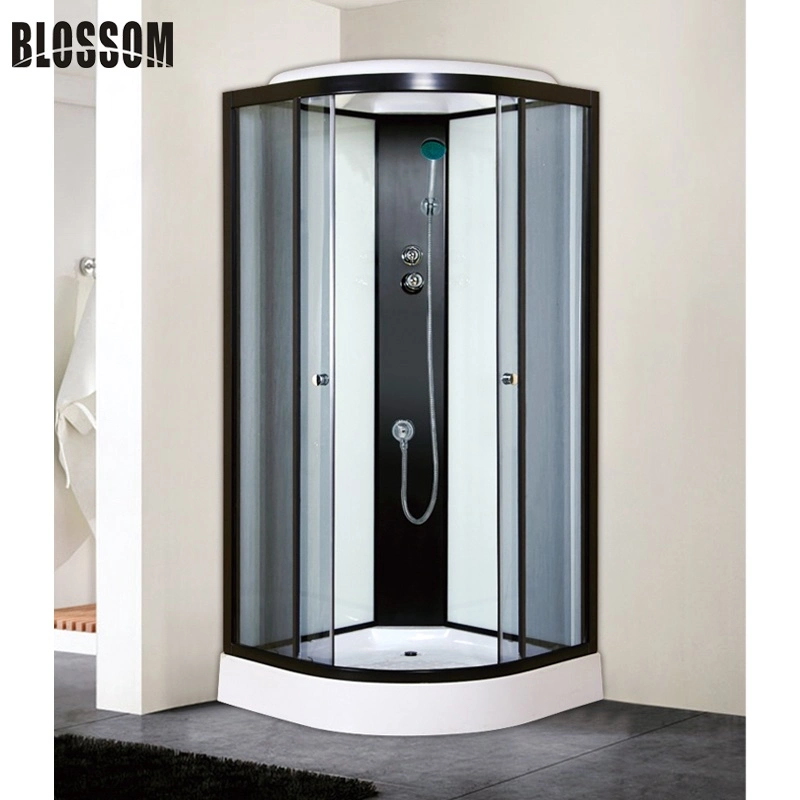 Multifunction Grey Glass Steam Massage Offset Complete Shower Room