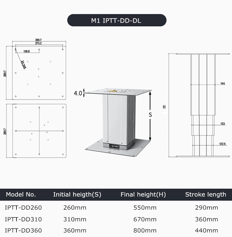 2000N Laden elektrische Lift-Säule für Möbel RV Boot