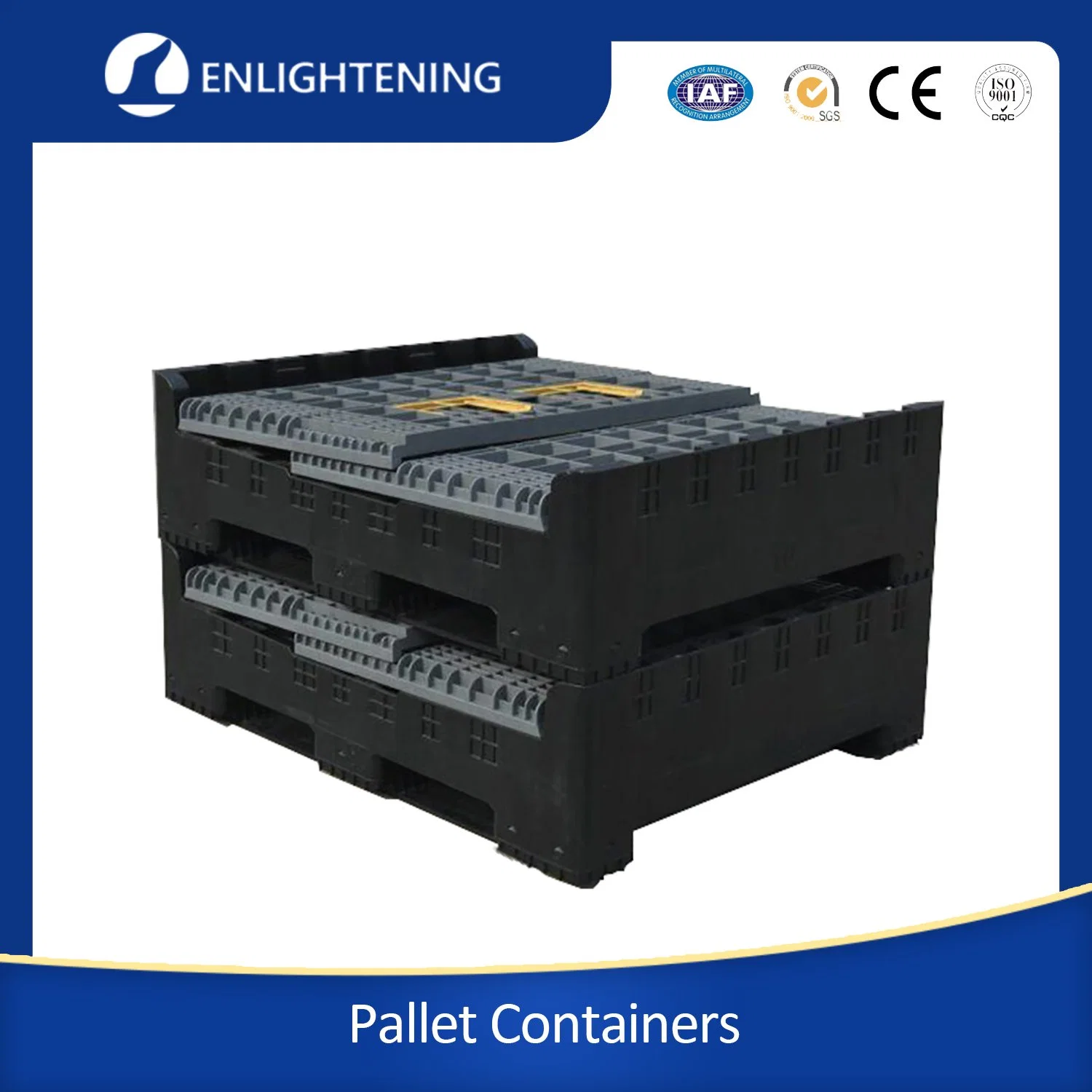 Pallet Box Pallet Rack Warehouse Box Industrial Stackable Storage Heavy Duty Large Plastic 1200*1000mm Customer Logo