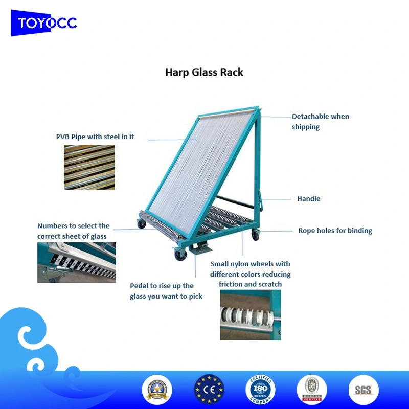 Top Quality Transportation and Storage Installation Glass Trolley Display Customised Exhibition Stand Architetural Metal Harp Rack