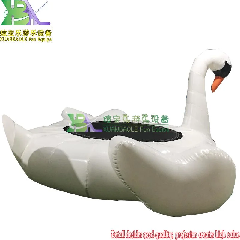 Inflable White Swan cama flotante de trampolín para adultos