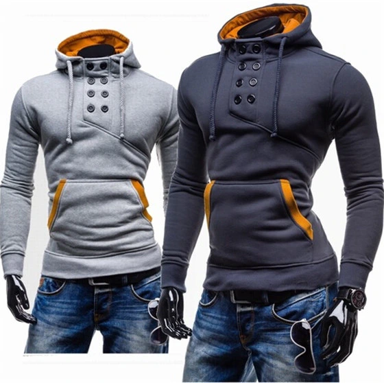 Latest Men's High quality/High cost performance Double-Breasted Hooded Sweater