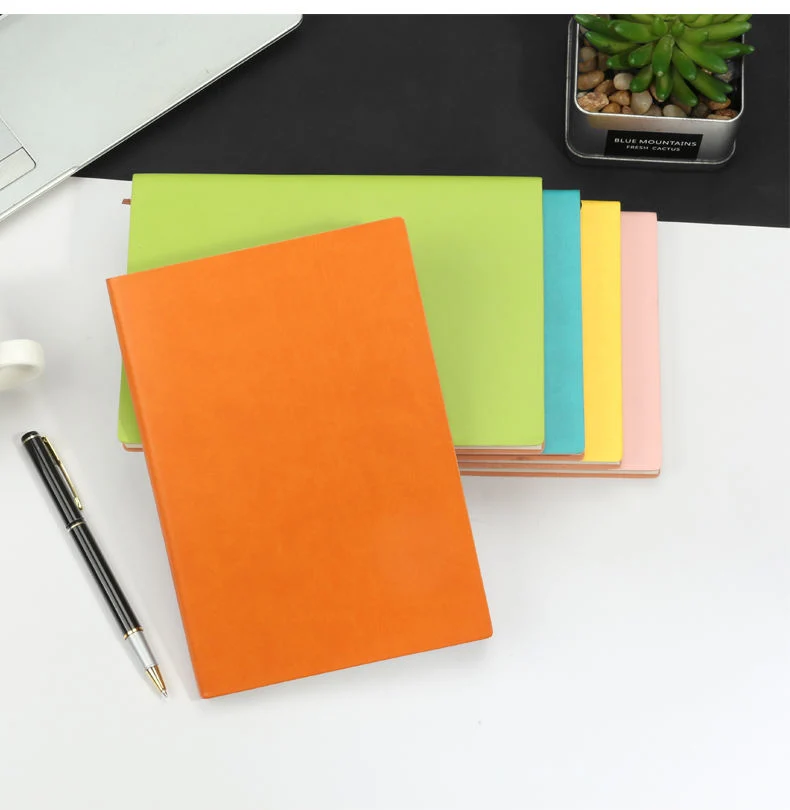 Stationery Supplies Customized Solid Color Soft Leather Cover Planner Notebook