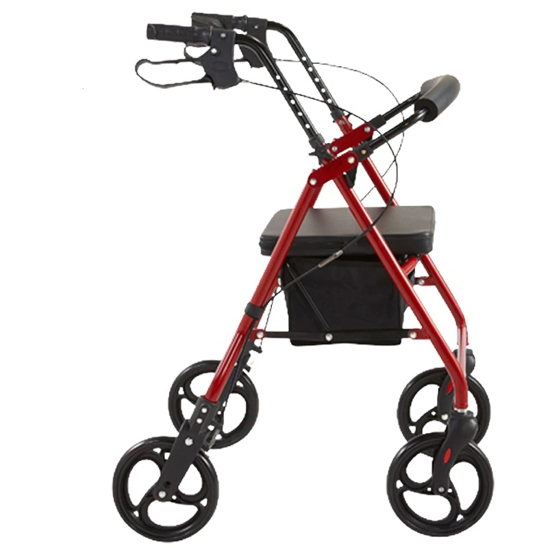 Ménage Rollator multifonctionnelle en alliage aluminium Walker avec sac de rangement pour les personnes âgées