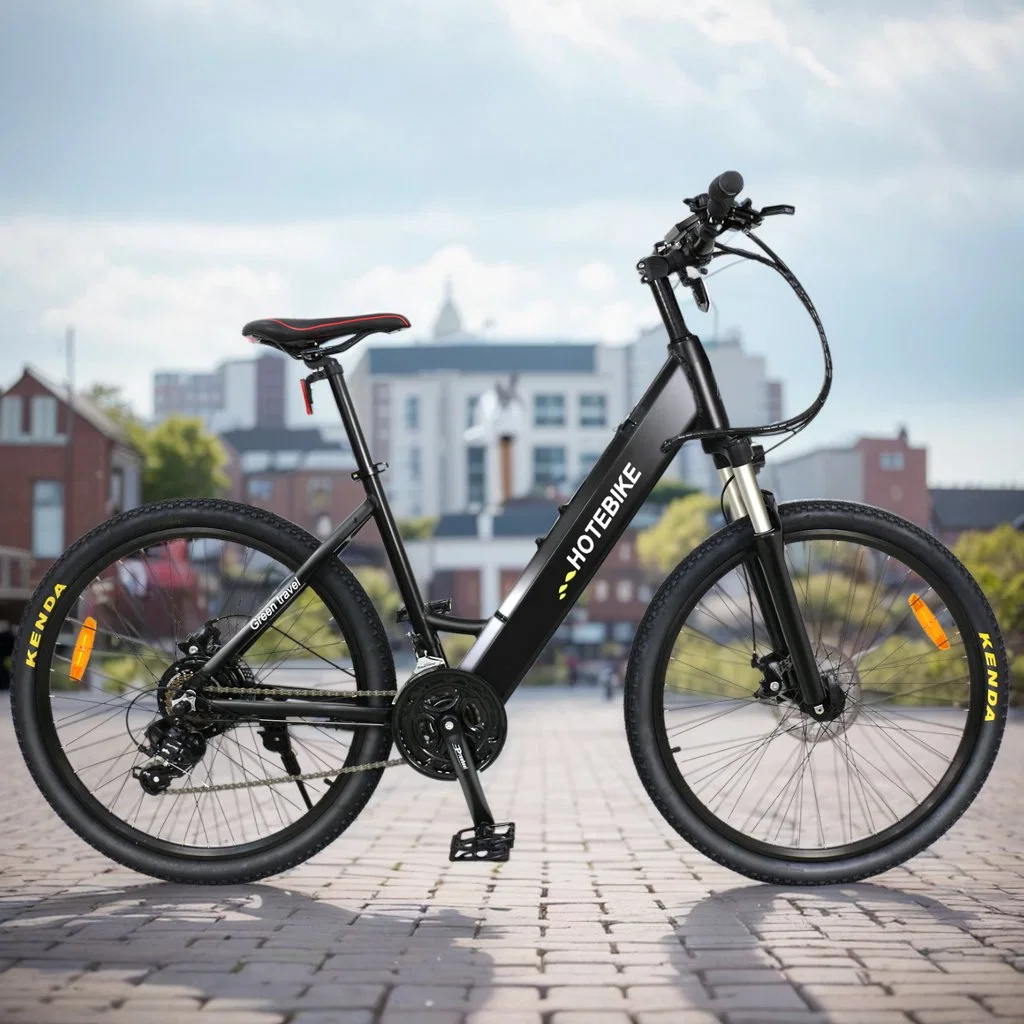 Step-Through Aluminium Alloy eBike 250W bis 750W Dual Suspension All-Terrain 26-Rad Größe Elektro-City Bike Lithium-Batterie