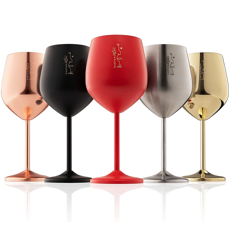 Wholesale/Supplier High quality/High cost performance Party Champagne Glasses Rose Gold Metal Cup Large Goblet Wine Glass