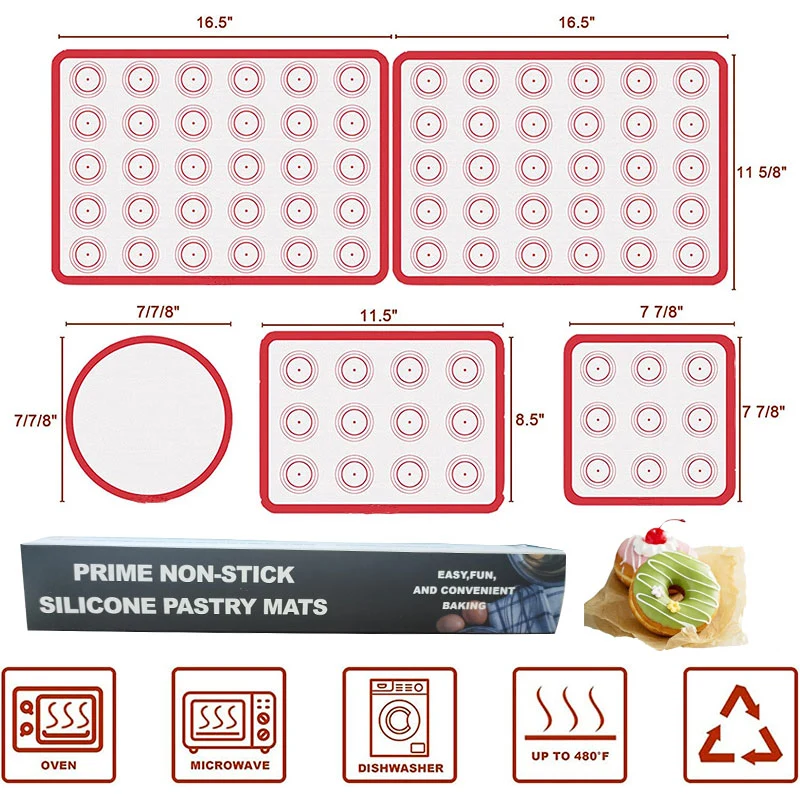 New Style Amazon Hot Sale Silicone Macaron Kit Baking Mold Set of Pastry Baking Mat for Decorating Piping Pot Baking Tray