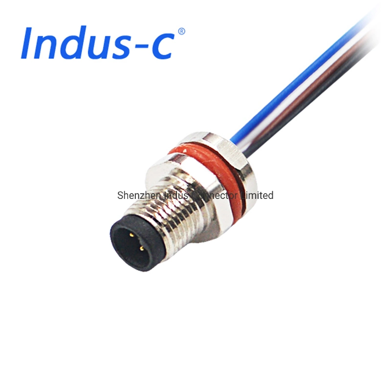 M5 polos 4 conector macho con tira de luz LED impermeable de cable Conector