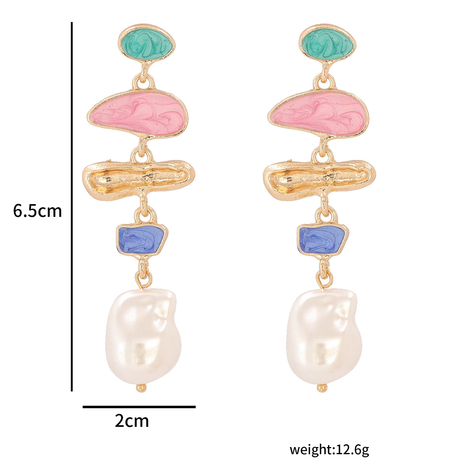 Simple Fashion Earrings Color Oil Pearl Earrings Earrings