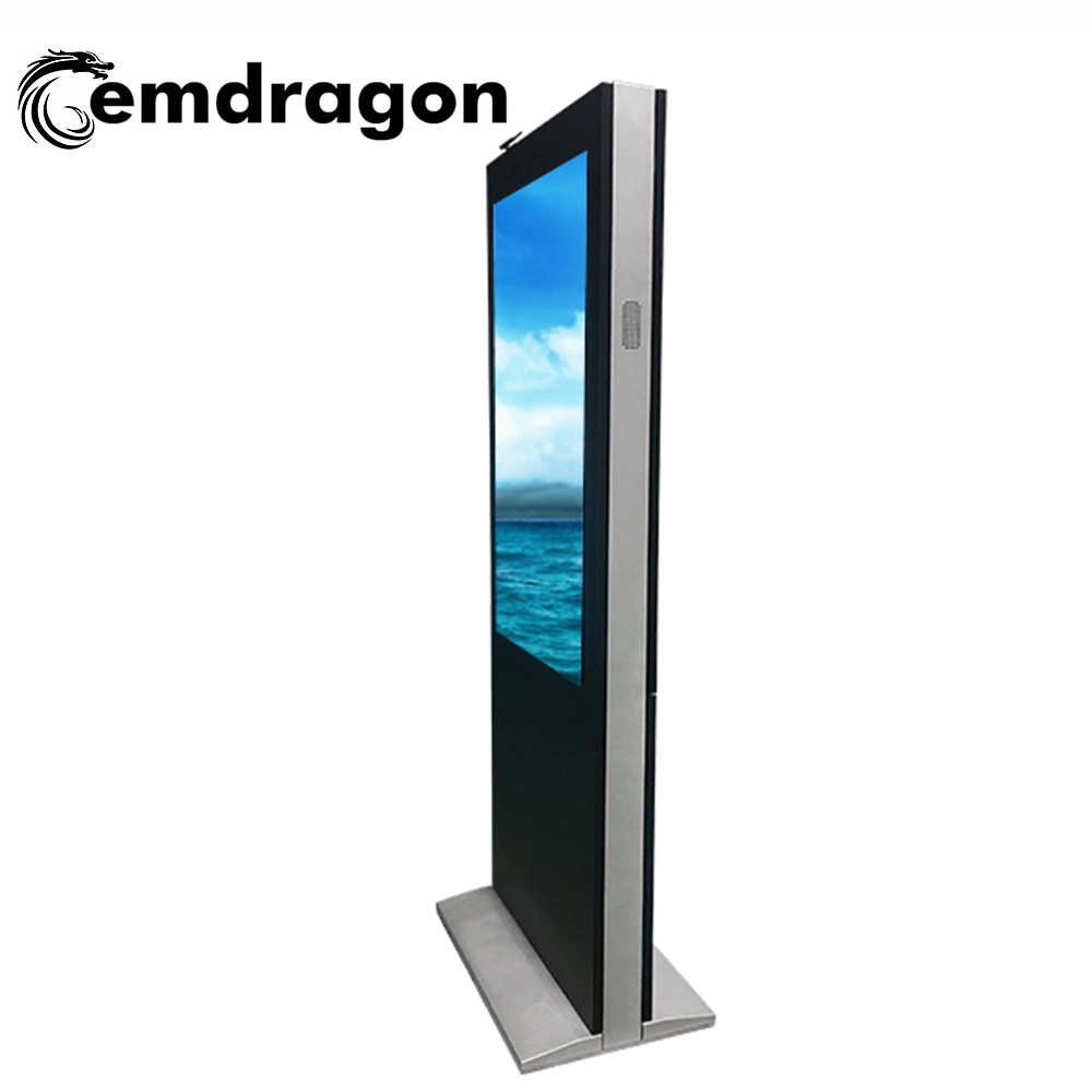 Mall Digital Advertising Screens 55 Inch Wind-Cooled Vertical Screen Landing Outdoor Advertising Machine Panel PC Multi Touch