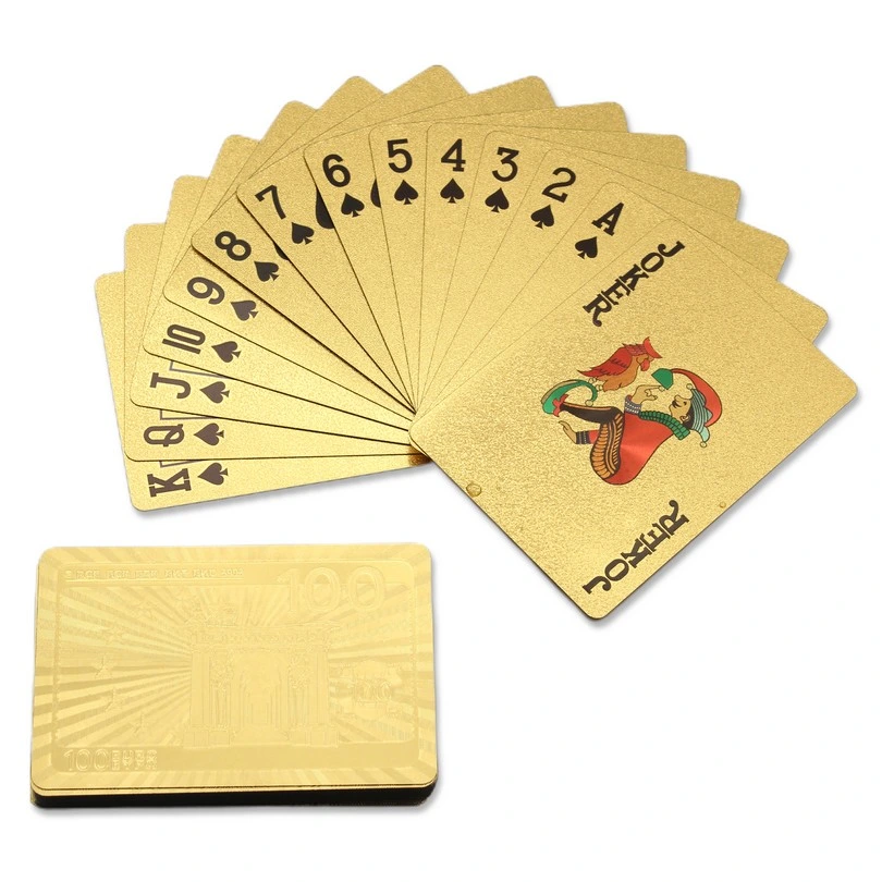 Gold Foil Poker Golden Poker Cards 24K Plated Poker Table Games Waterproof Plastic Playing Cards