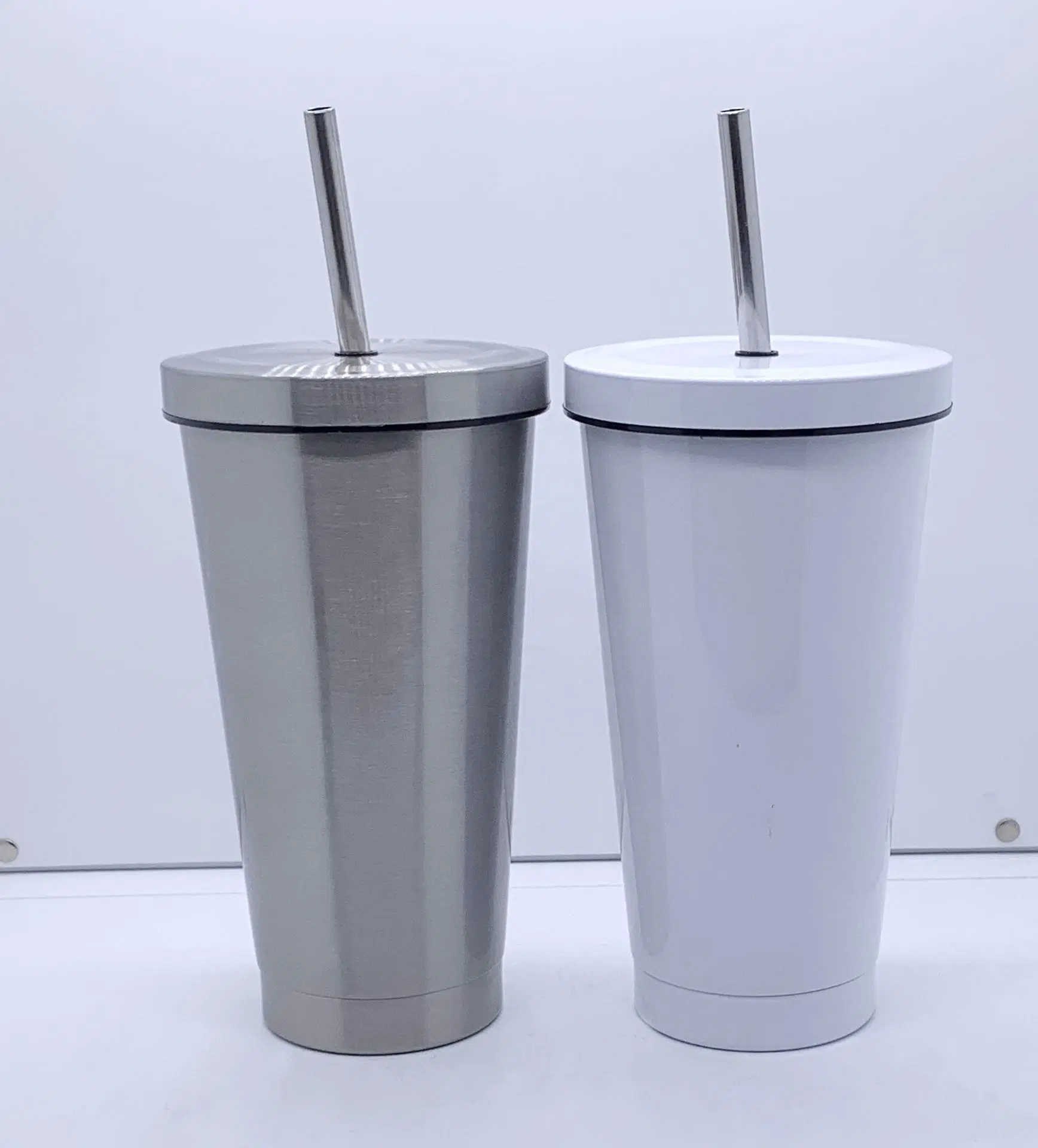 Sublimation Blank 304 Stainless Steel Vacuum Insulated Coffee Cup 500ml DIY Thermal Travel Tumbler Lid Straw Included