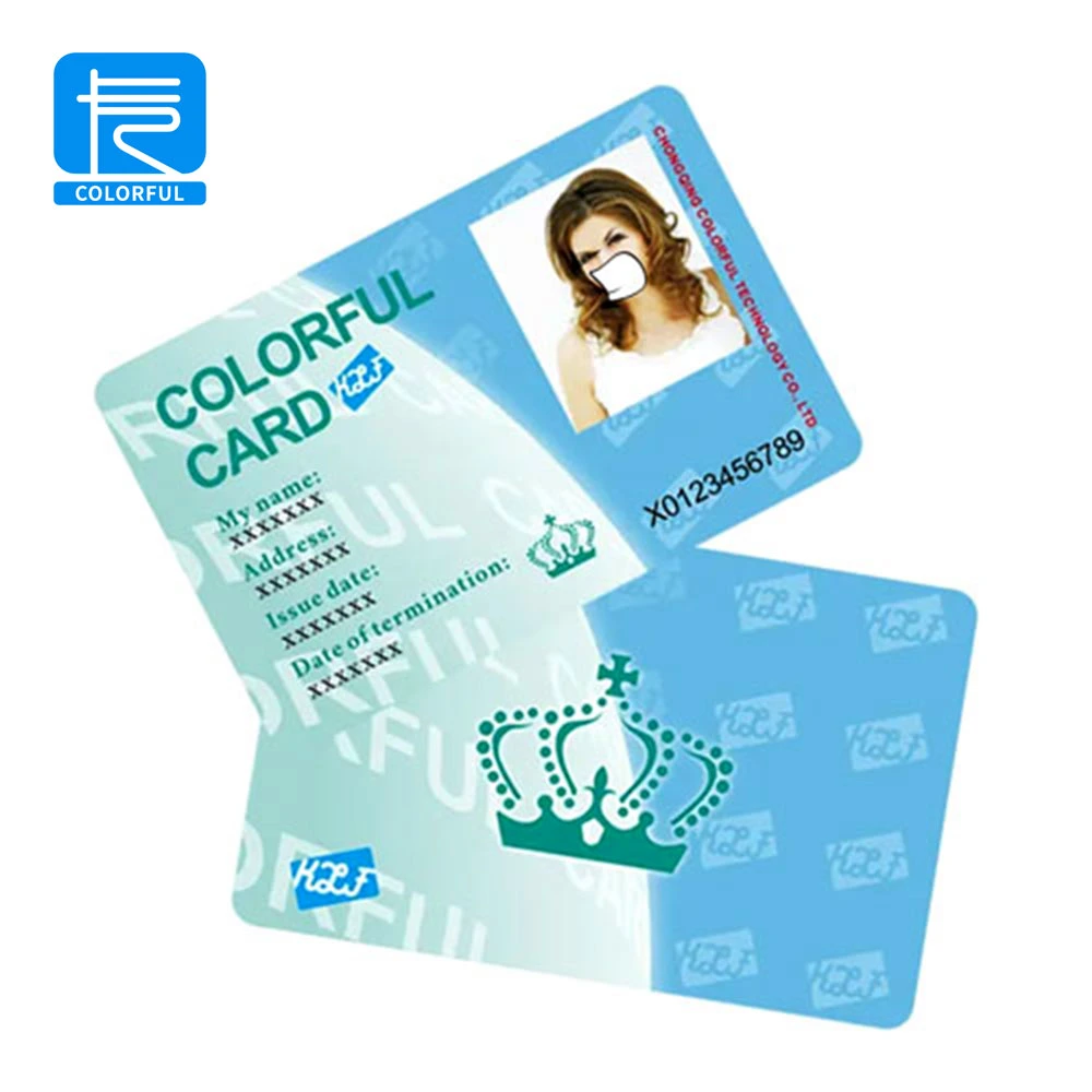 Carte d'identité en plastique de haute qualité sur mesure avec portrait en PVC