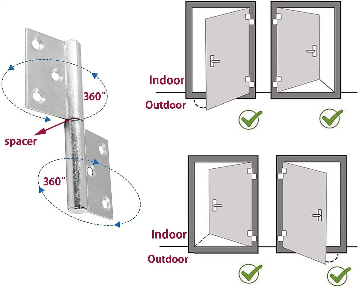 Detachable Flag Hinges for Window Cabinet Door