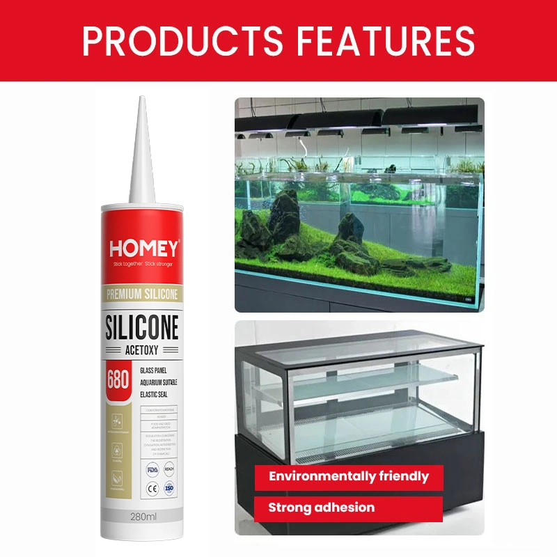 Homey Clear Window and Door Non Toxic Glass Silicone Adhesive