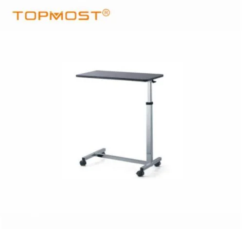 Medical Hospital Movable Foldable ABS Plastic Adjustable White Overbed Table for Dining