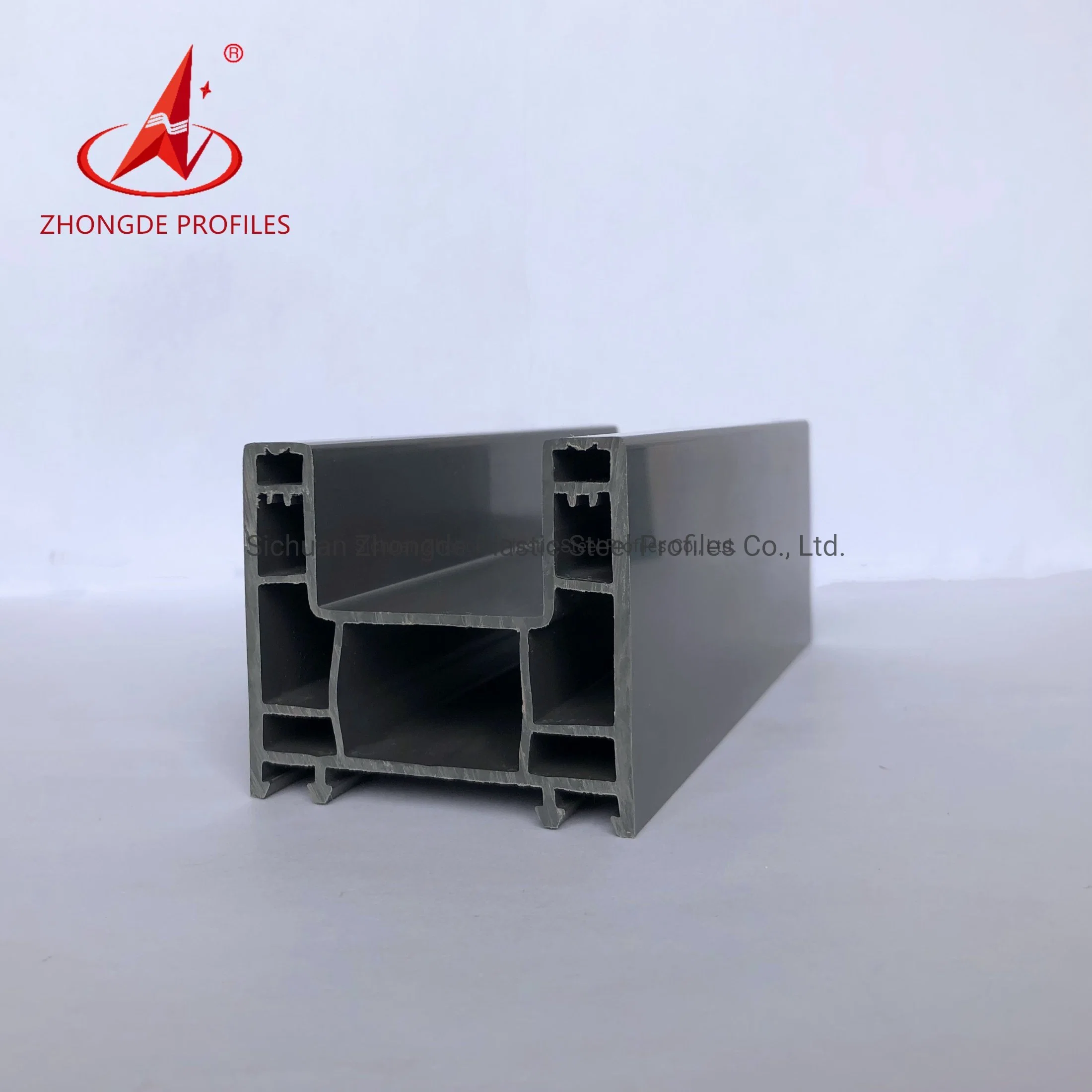 Zhongde Plastic Decorative Building Materials PVC/UPVC Extruding UPVC Windows Profiles Construction Recycling UPVC Window Door Sash Mullion Profiles.