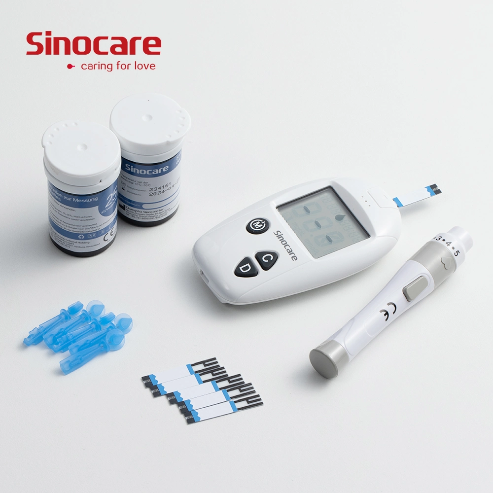 Glucometer Sinocare измерителем уровня глюкозы в крови глюкозы в крови монитор с 10 ПК тестовые полоски для больных диабетом