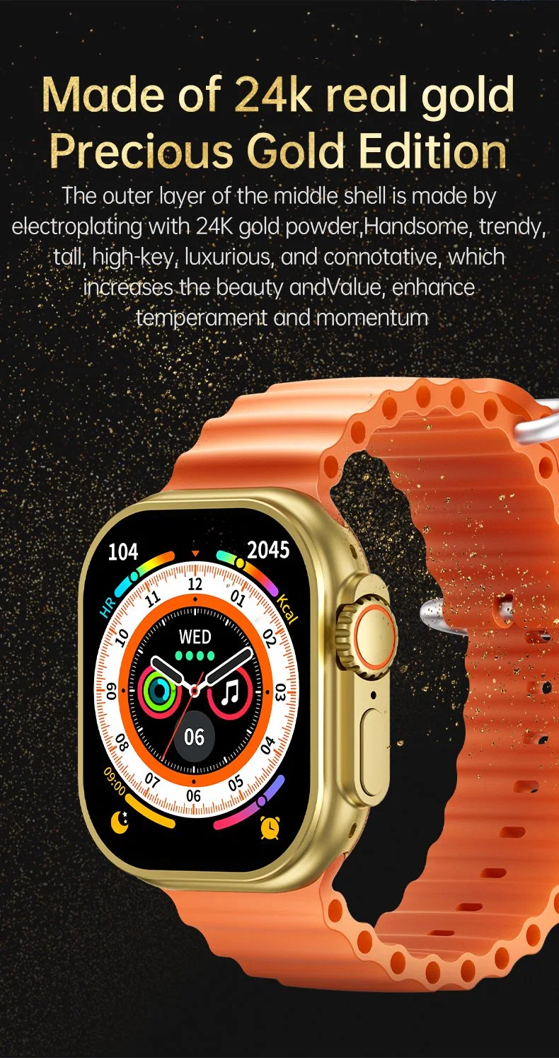 Bracelet intelligent Gn8 Gold montre sport électronique intelligente de 2.01 pouces