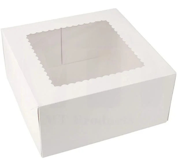 Bakery Cake Box for Birthday Wedding Party with Clear Window