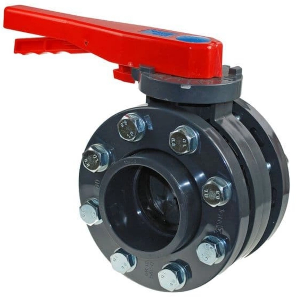 High quality/High cost performance Plastic Butterfly Valve Lever PVC Wafer Type Flange Butterfly Valve UPVC EPDM Seat Butterfly Valve DIN ANSI JIS Standard DN20-DN400 (2"-16")