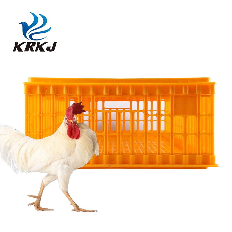 Zjkr Animal Plastic Poultry Equipment Transport Cage Chicken Duck Poultry Farm Equipment Autolock Cage