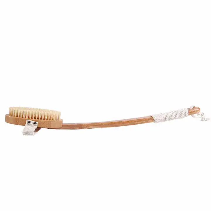 Bamboo Wood Long Handle Bath Shower Back Body Exfoliating Bath Brush