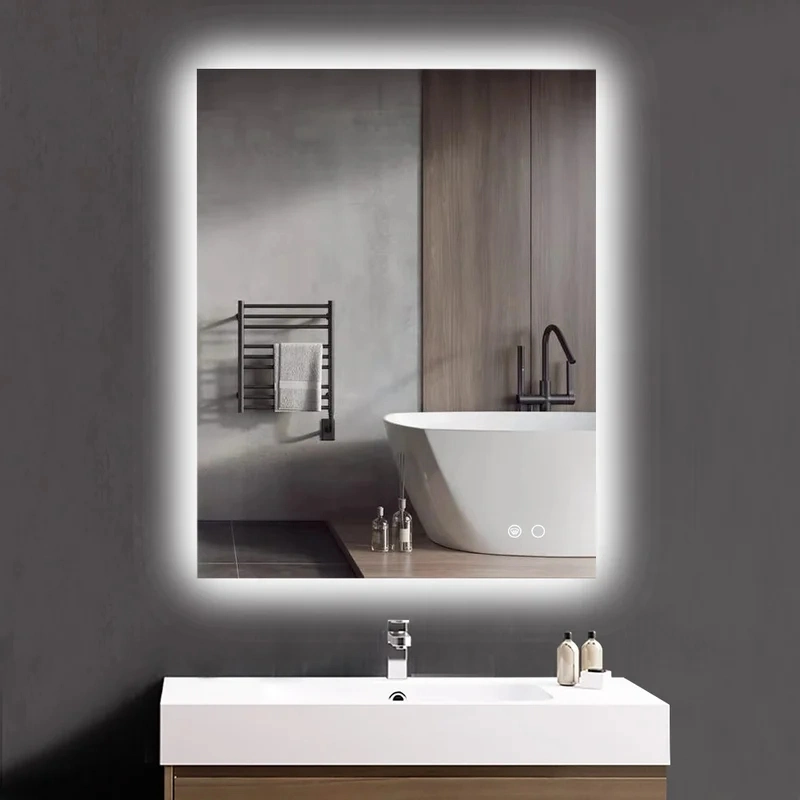 Jinghu Original Factory CE/UL 2023 Hotel LED Bathroom Anti-Fog Touch Switch Lighted Illuminated Backlit Bluetooth Speaker Wall Mirror for Modern Bathroom Furniture